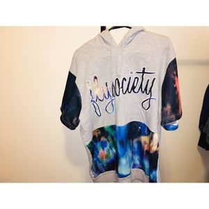 Short Sleeve Fly Society Hoodie w/ Galaxy Graphics
